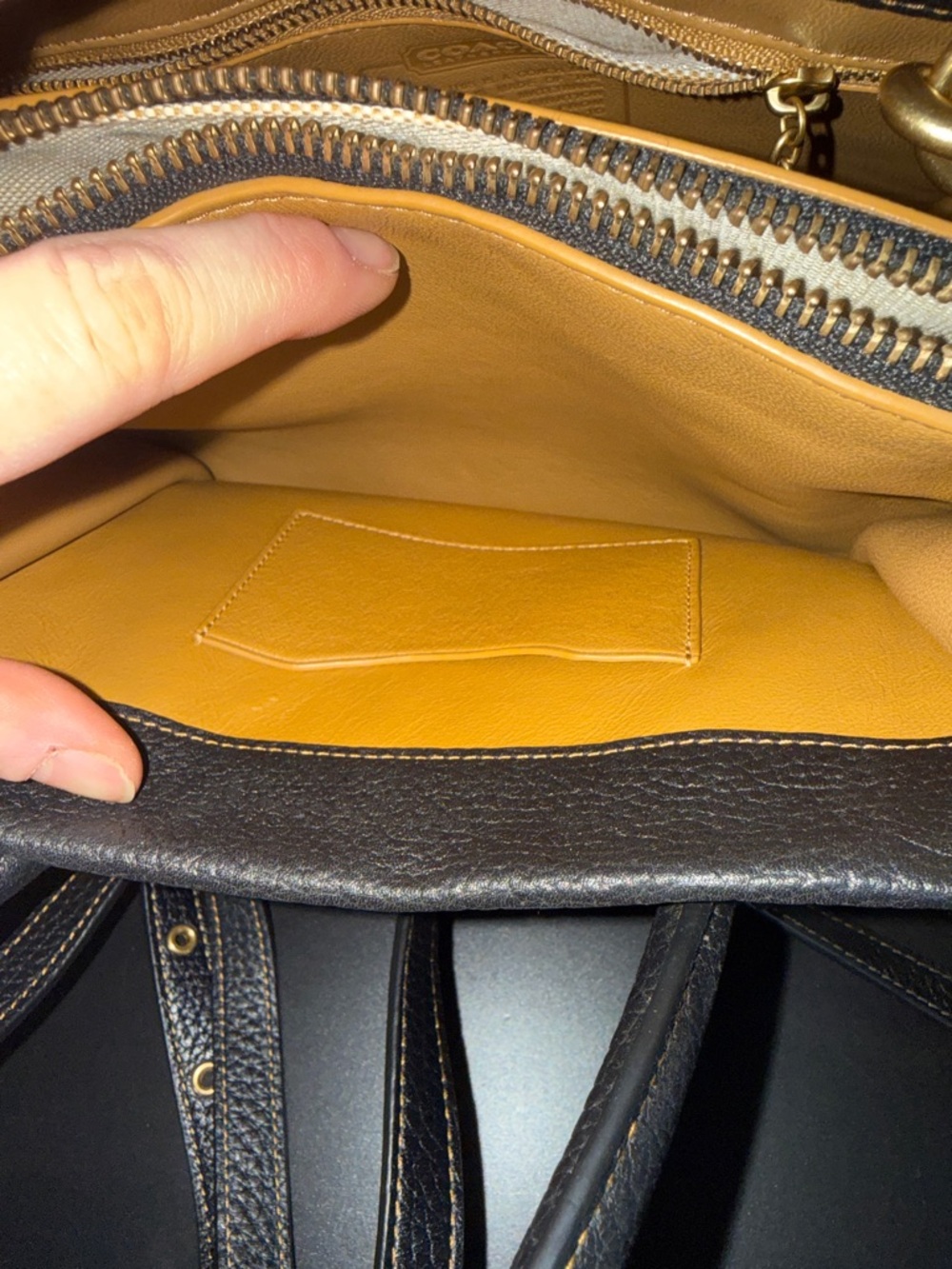 Coach Black Pebbled Leather Satchel with Gold Hardware - Picture 6 of 14